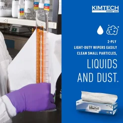 Kimtech Science Kimwipes Delicate Task Fabric Cleaning Wipers, White, 92 Wipers/Box, 15/Carton (34721)