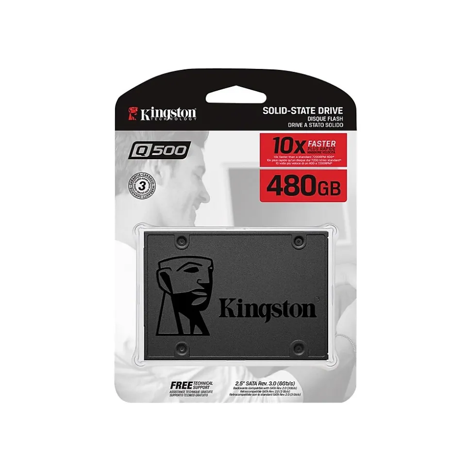 Kingston Q500 480GB 2.5" SATA III Internal Solid State Drive, TLC (SQ500S37/480G)