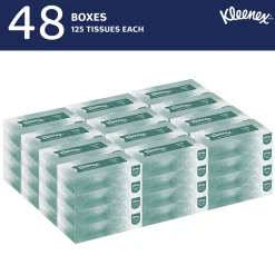 Kleenex Professional Naturals Standard Facial Tissue, 2-Ply, White, 125 Sheets/Box, 48 Boxes/Case (21601)