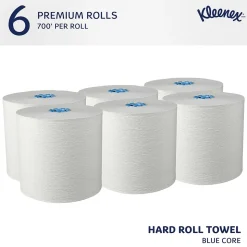 Kleenex Professional Recycled Hardwound Paper Towels, 1-ply, 700 ft./Roll, 6 Rolls/Carton (25637)