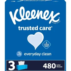 Kleenex Standard Facial Tissue, 2-Ply, 160 Sheets/Box, 3 Boxes/Pack (54303)