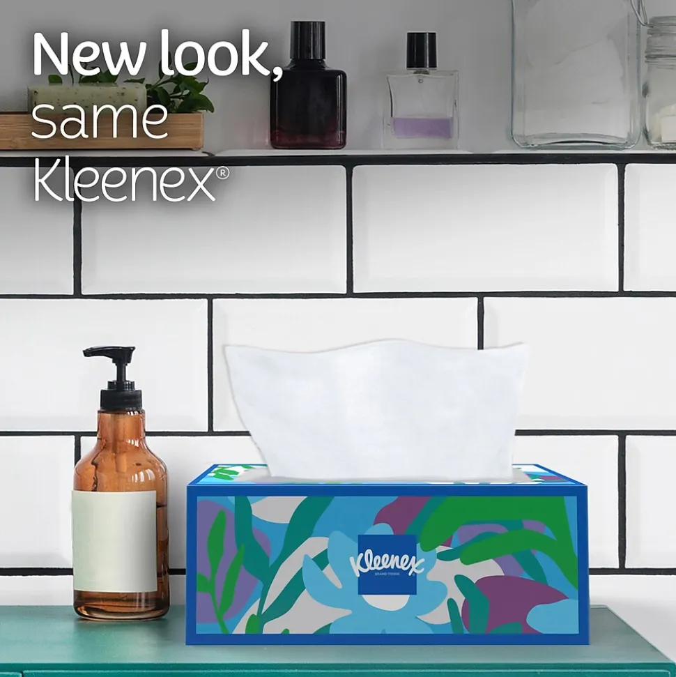 Kleenex Standard Facial Tissue, 2-Ply, 160 Sheets/Box, 3 Boxes/Pack (54303)