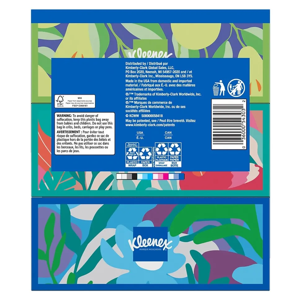Kleenex Standard Facial Tissue, 2-Ply, 160 Sheets/Box, 3 Boxes/Pack (54303)