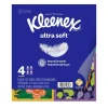 Kleenex Ultra Soft Facial Tissue, 3-Ply, 60 Sheets/Box, 4 Boxes/Pack (54308)