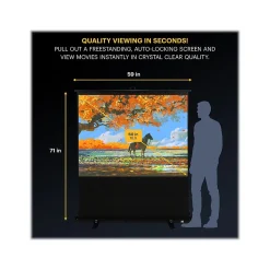 Kodak 60" Portable Manual Floor Projector Screen, Matte White/Black (RODPJSPFU60)