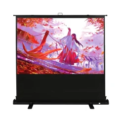 Kodak 100" Portable Manual Floor Projector Screen, Matte White/Black (RODPJSPFU100)