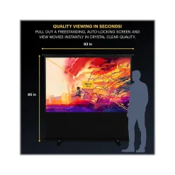 Kodak 100" Portable Manual Floor Projector Screen, Matte White/Black (RODPJSPFU100)