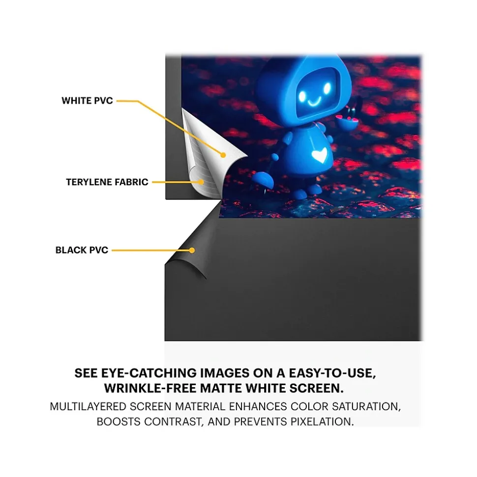 Kodak 100" Portable Manual Floor Projector Screen, Matte White/Black (RODPJSPFU100)