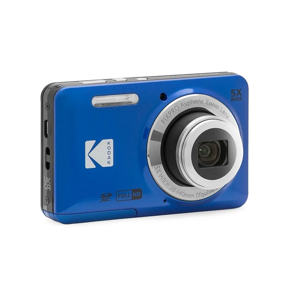Kodak PIXPRO 16MP Point and Shoot Digital Camera, 5x Optical Zoom, Blue (FZ55-BL)