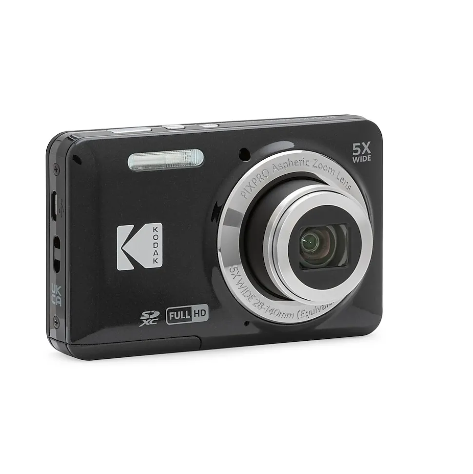 Kodak PIXPRO 16MP Point and Shoot Digital Camera, 5x Optical Zoom, Black (FZ55-BK)