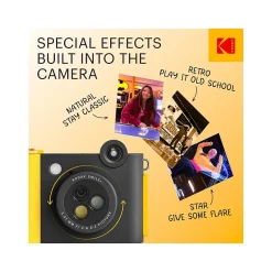 Kodak Smile+ 5 Megapixels Digital Instant Print Camera, Black/Yellow (RODSMPCAMBK)