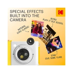 Kodak Smile+ 5 Megapixels Digital Instant Print Camera, White/Yellow (RODSMPCAMW)