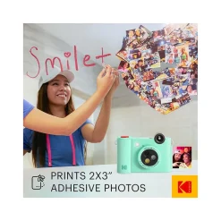 Kodak Smile+ 5 Megapixels Digital Instant Print Camera, Green (RODSMPCAMGN)
