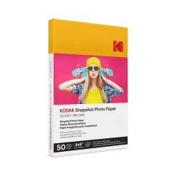 Kodak Snapshot Glossy Photo Paper, 4" x 6", 50 Sheets/Pack (41304)