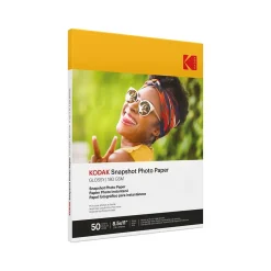 Kodak Snapshot Glossy Photo Paper, 8.5" x 11", 50 Sheets/Pack (41301)