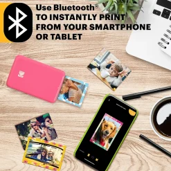 Kodak Step Mobile Zero Ink Instant Photo Printer, Single-Function, Pink (RODMP20AMZP)