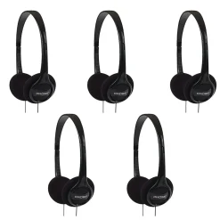 Koss On-Ear Headphones, Black, 5/Pack (190238)