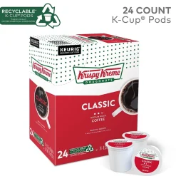 Krispy Kreme Classic Coffee Keurig® K-Cup® Pods, Medium Roast, 24/Box (06110)