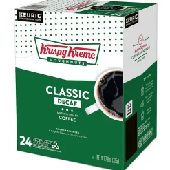 Krispy Kreme Classic Decaf Coffee, Medium Roast, Keurig K-Cup Pods, 24/Box (06111)