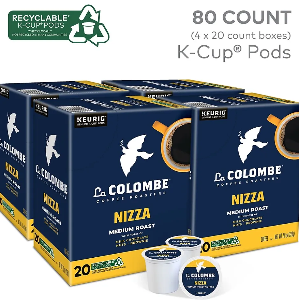 La Colombe Nizza Coffee Keurig® K-Cup® Pods, Medium Roast, 80/Carton (5000380612CT)