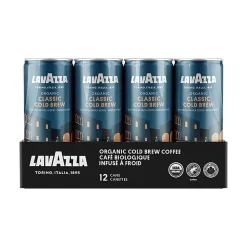 Lavazza Classic Chocolaty and Fruity Cold Brew Coffee, Medium Roast, 8 fl. oz., 12/Carton (2123)