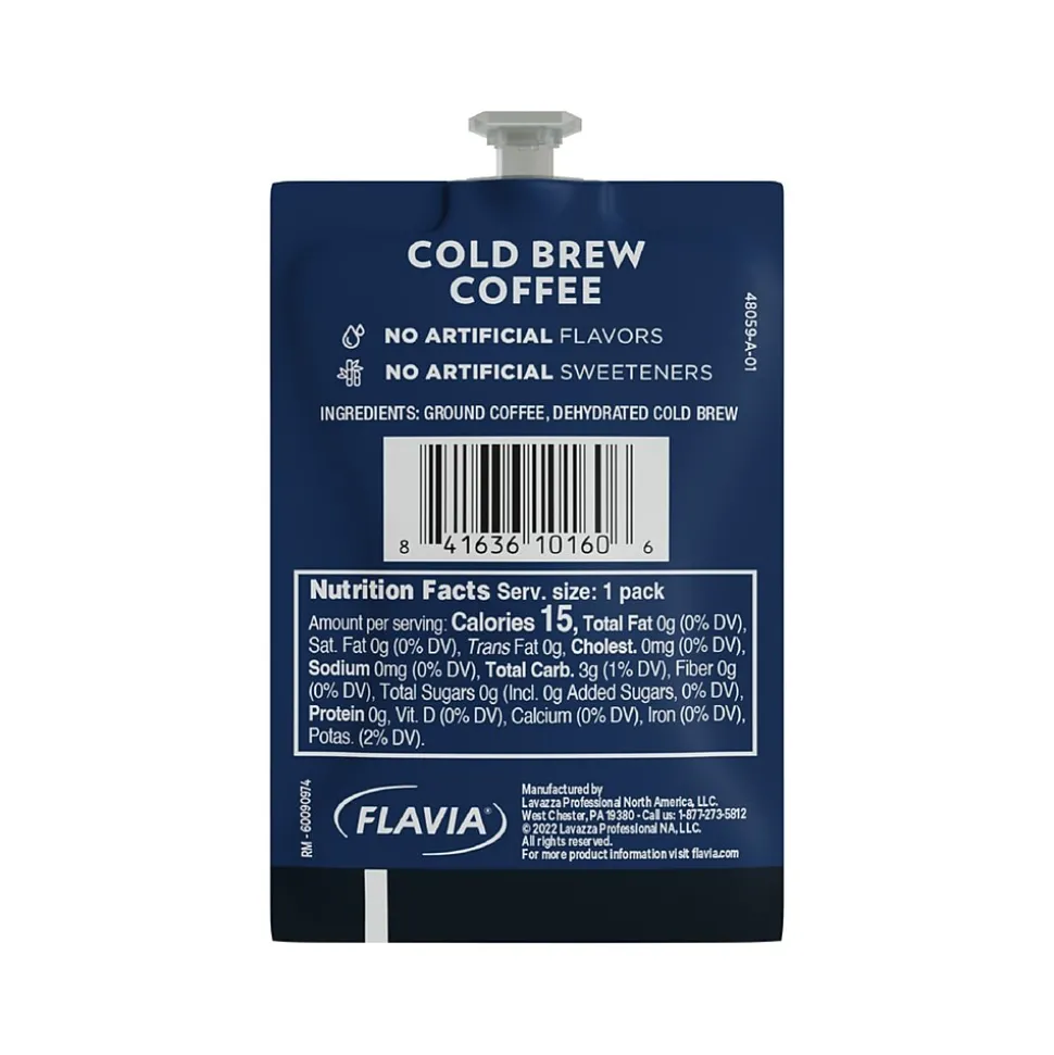 Lavazza Cold Brew Coffee, Flavia Freshpack, 80/Carton (48059)