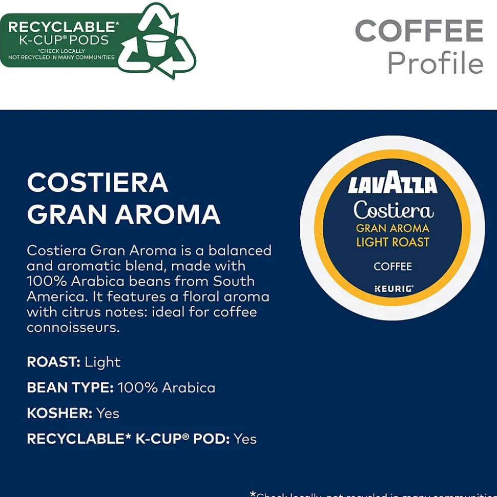 Lavazza Gran Aroma Coffee Keurig® K-Cup® Pods, Medium Roast, 88/Carton (6002CT)