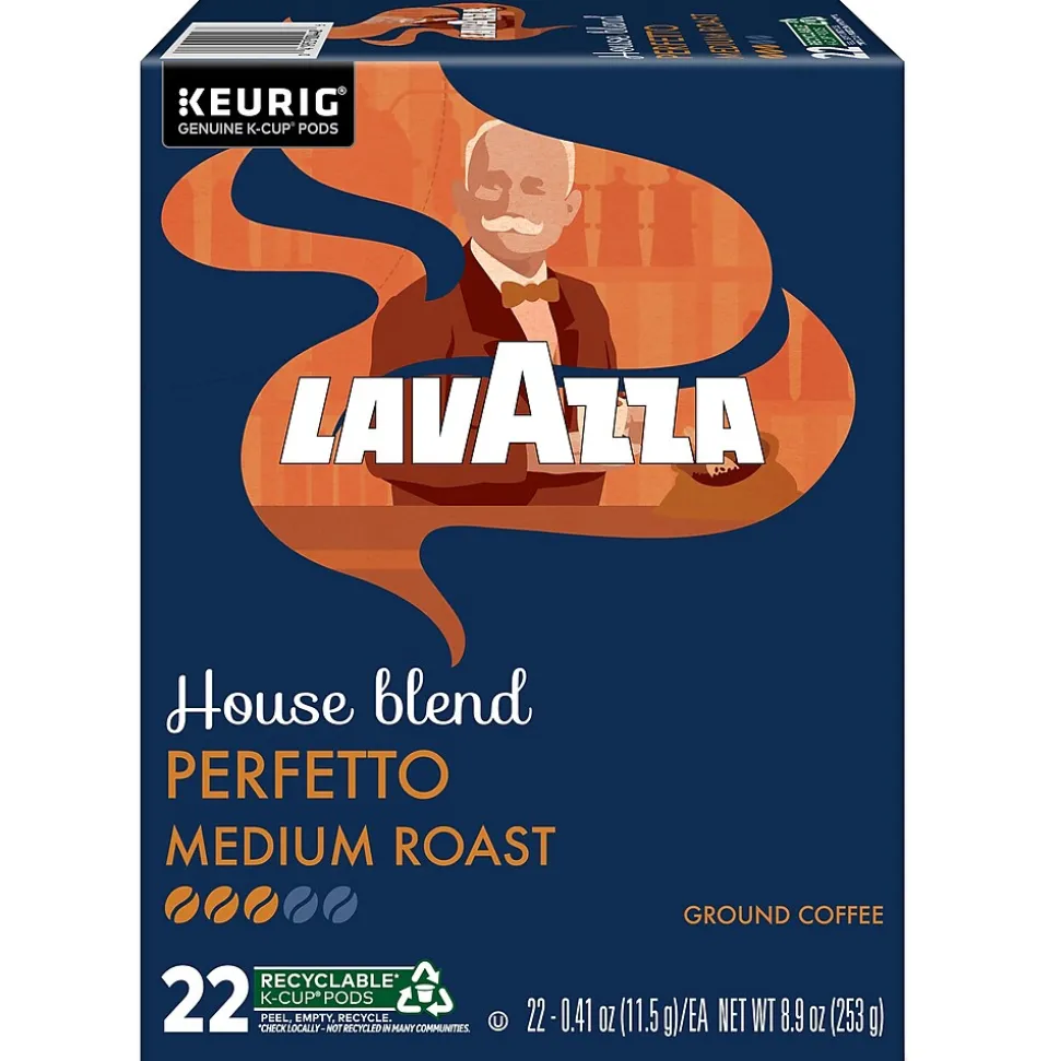 Lavazza Perfetto Coffee Keurig® K-Cup® Pods, Dark Roast, 22/Box (5000382580)