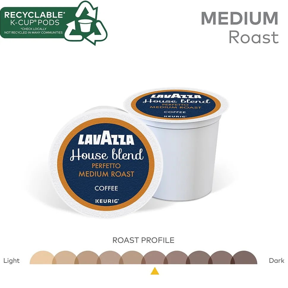 Lavazza Perfetto Coffee Keurig® K-Cup® Pods, Dark Roast, 22/Box (5000382580)