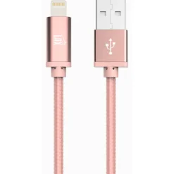LAX Apple MFi Certified Lightning to USB Cable for Charge Sync 6ft, Rose Gold