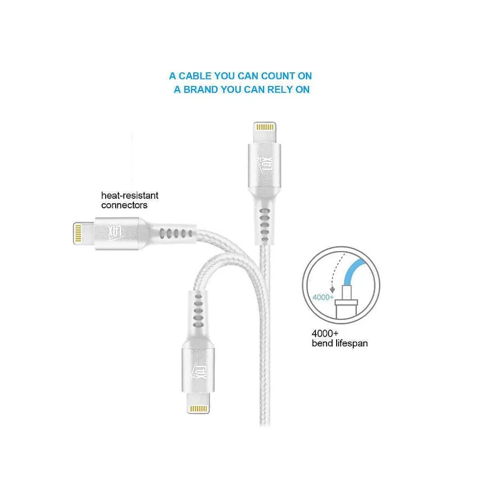 LAX Gadgets Lightning to USB Cable for iPhone/iPad/iPod touch, Silver (LX-4SL)