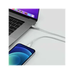 LAX Gadgets Lightning to USB-C Cable for iPhone/iPad/iPod touch, Silver (MFIUSBC3FT-SLV)