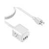 LAX Gadgets 3-Outlet 3-USB Port Surge Protector, 5', White (OUT3X3WH)