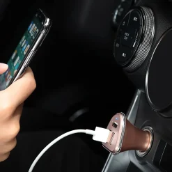 LAX 3-USB Port Car Charger 4.8A for Smartphones - Rose Gold (LAX3PORTCAR-ROS)