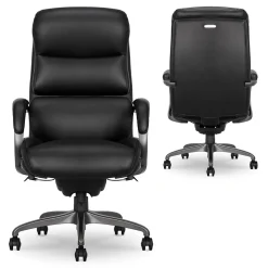 La-Z-Boy Aberdeen Bonded Leather Computer and Desk Chair, Black (51545-BLK)