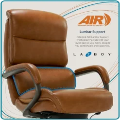 La-Z-Boy Aberdeen Ergonomic Bonded Leather Swivel Computer and Desk Chair, Camel (51545-CAM)