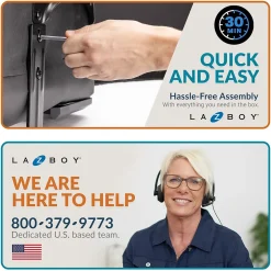 La-Z-Boy Aberdeen Ergonomic Bonded Leather Swivel Computer and Desk Chair, Camel (51545-CAM)