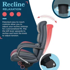 La-Z-Boy Aberdeen Ergonomic Bonded Leather Swivel Executive Chair, Dark Blue (51545-DBLU)