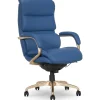 La-Z-Boy Aberdeen Ergonomic Bonded Leather Swivel Executive Chair, Blue (51545-BLU)