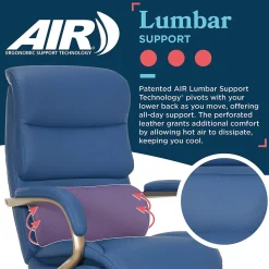 La-Z-Boy Aberdeen Ergonomic Bonded Leather Swivel Executive Chair, Blue (51545-BLU)