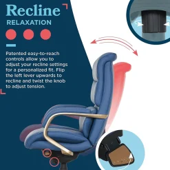 La-Z-Boy Aberdeen Ergonomic Bonded Leather Swivel Executive Chair, Blue (51545-BLU)