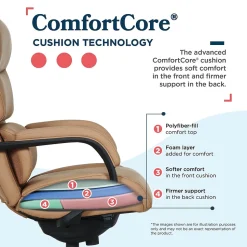 La-Z-Boy Aberdeen Ergonomic Bonded Leather Swivel Executive Chair, Tan (51545-TAN)