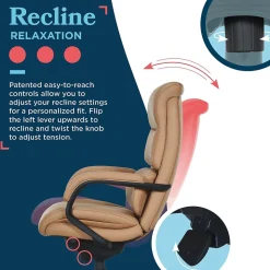 La-Z-Boy Aberdeen Ergonomic Bonded Leather Swivel Executive Chair, Tan (51545-TAN)