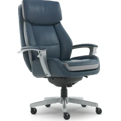 La-Z-Boy Alton Ergonomic Bonded Leather Swivel Executive Chair, Blue (60029-DS)