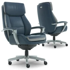 La-Z-Boy Alton Ergonomic Bonded Leather Swivel Executive Chair, Blue (60029-DS)