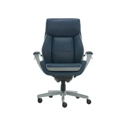 La-Z-Boy Alton Leather Executive Chair, Steel Blue/Light Gray (60029)