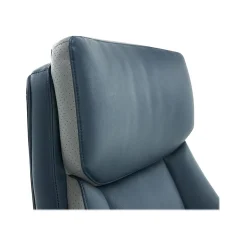 La-Z-Boy Alton Leather Executive Chair, Steel Blue/Light Gray (60029)