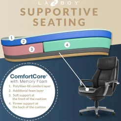 La-Z-Boy Alton Leather Executive Chair, Black (51544)