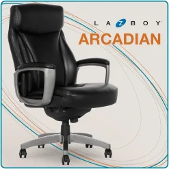 La-Z-Boy Arcadian Bonded Leather Executive Chair, Black (60009)