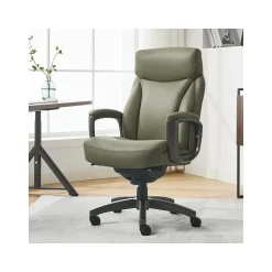 La-Z-Boy Arcadian Ergonomic Bonded Leather Swivel Executive Chair, Olive (60008-OLV)